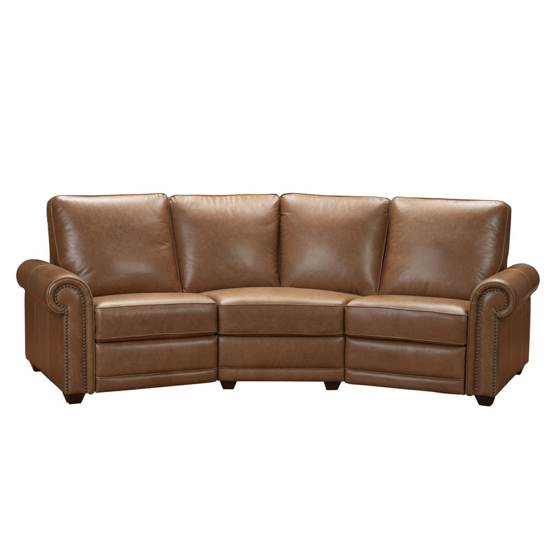 Dorfman 117" Wide Genuine Leather Symmetrical Reclining Corner
